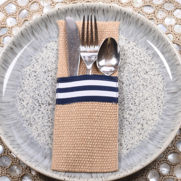 Natural, Burlap, cutlery holder